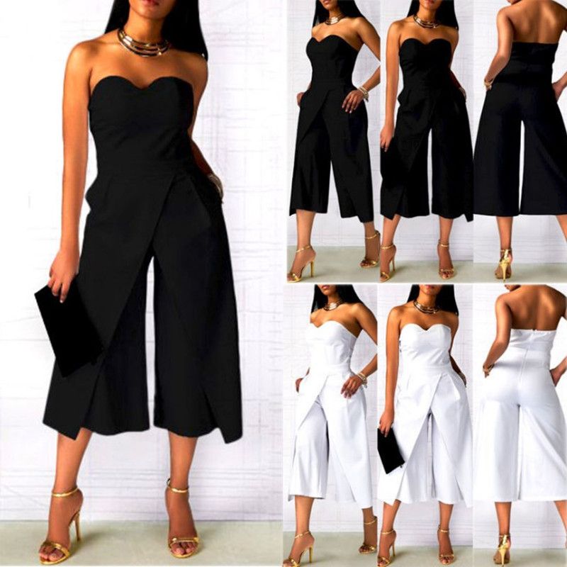 strapless capri jumpsuit