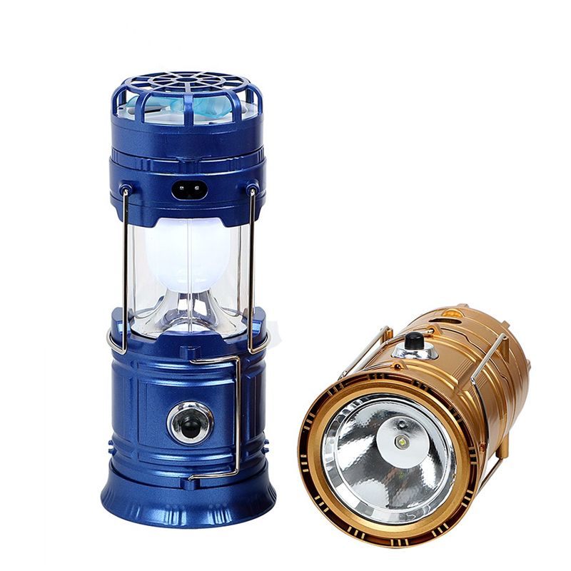 Solar Rechargeable Fan LED Camping Light Flashlight Hanging Tent Lantern New