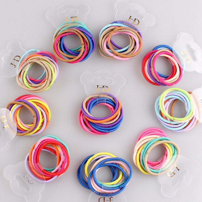 2019 4 5cm Dia Black Colorful Hair Ties Simple Style Elastic