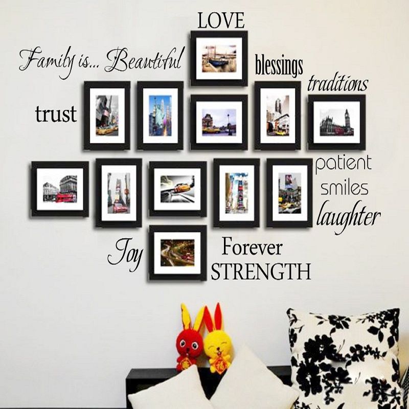 Black Set Of 12 Family Words Wall Decor Vinyl Wall Stickers Picture Frame Family Wall Decals Room Art Decoration Home Decor Wall Art Stickers Home Decor Wall Decals From Fullhouse517 3 74 Dhgate Com