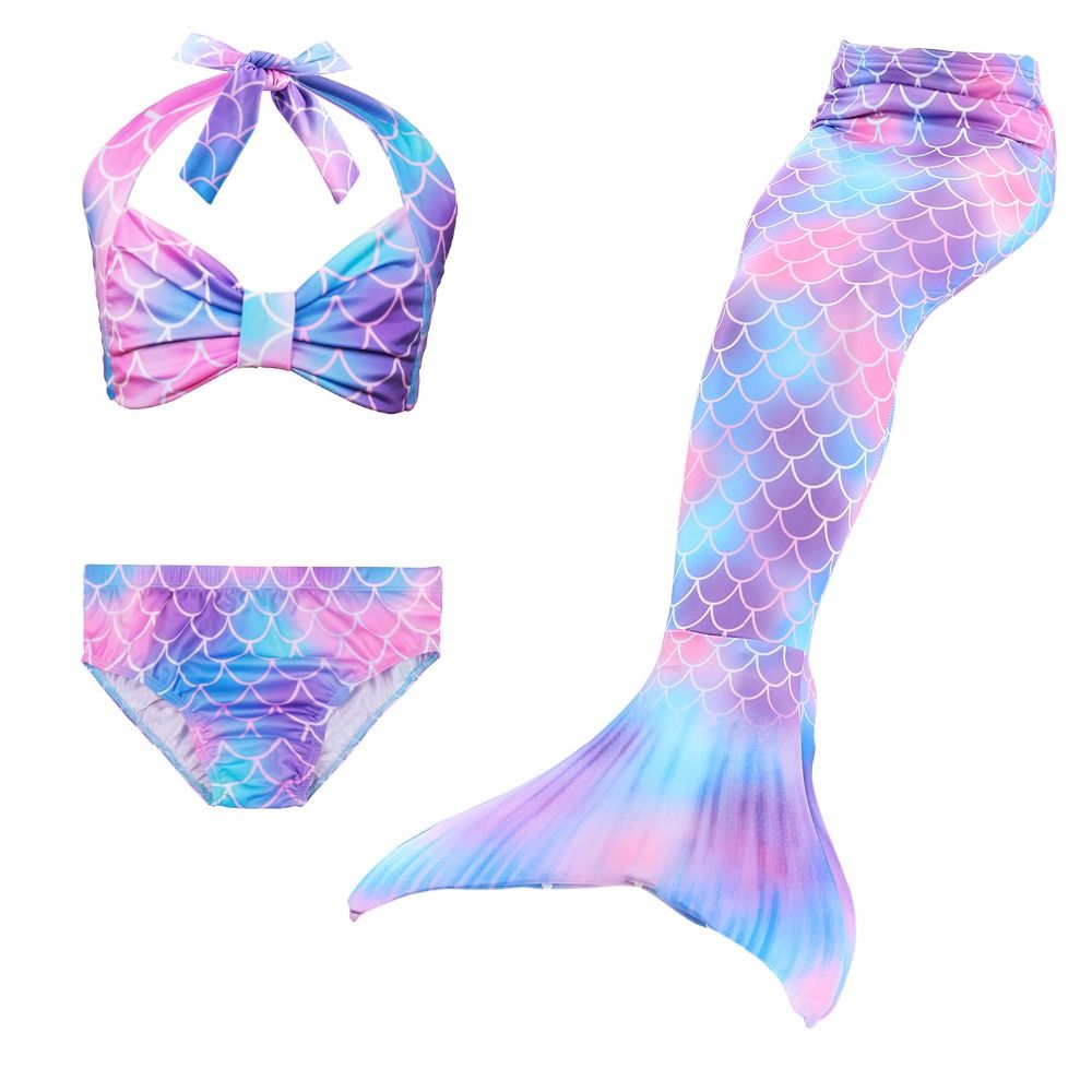 Filles Queue de Sir/ène Maillot de Bain /Ét/é Enfant Bikini Swimwear Mermaid Cosplay Costume 3 Pi/èces Ensembles
