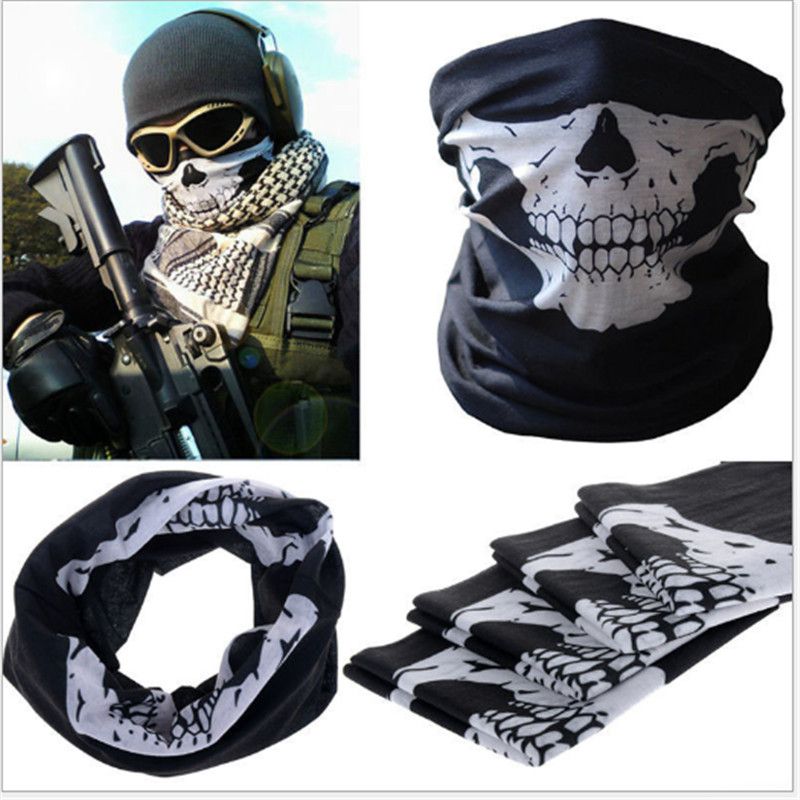 Winter Warm Bicycle Ski Skull Half Face Mask Ghost Scarf Multi Neck Scarves 