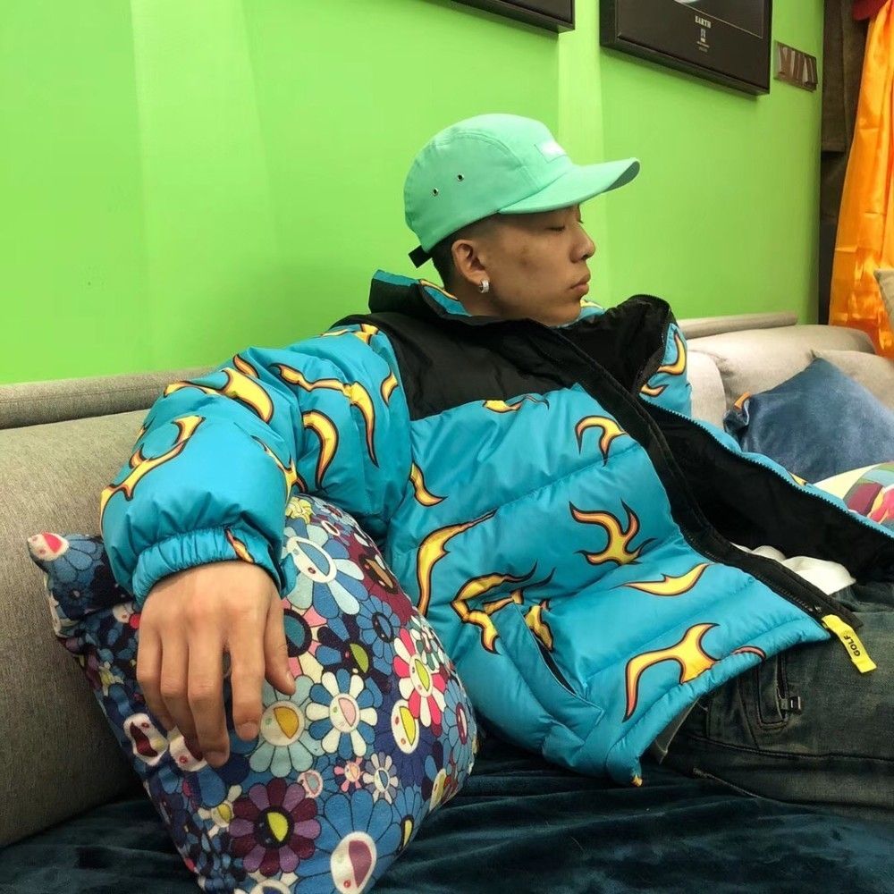 golf wang flames puffer jacket