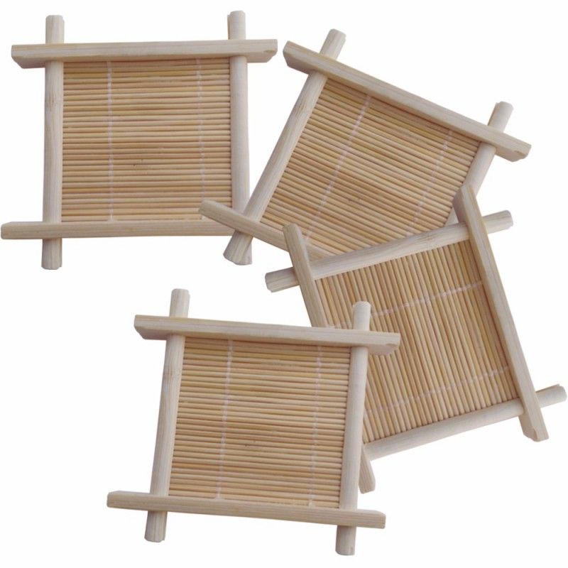 Natural Bamboo Material Tea Pot Cup Insulation Pad Kung Fu Tea Cup Bowl Placemat