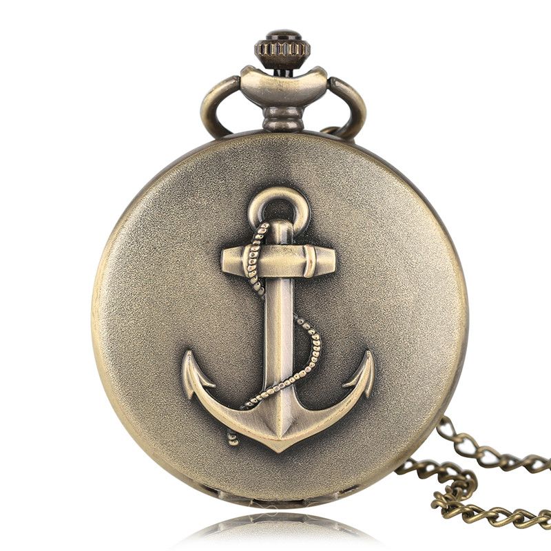Acquistare Orologio Da Taschino In Quarzo Di Bronzo Con Grande Orologio Di  Design Collana Da Donna Uomo Numero Romano Orologio Da Pescatore Di Marinaio  Orologio In Bronzo Di Moda Economico | Consegna
