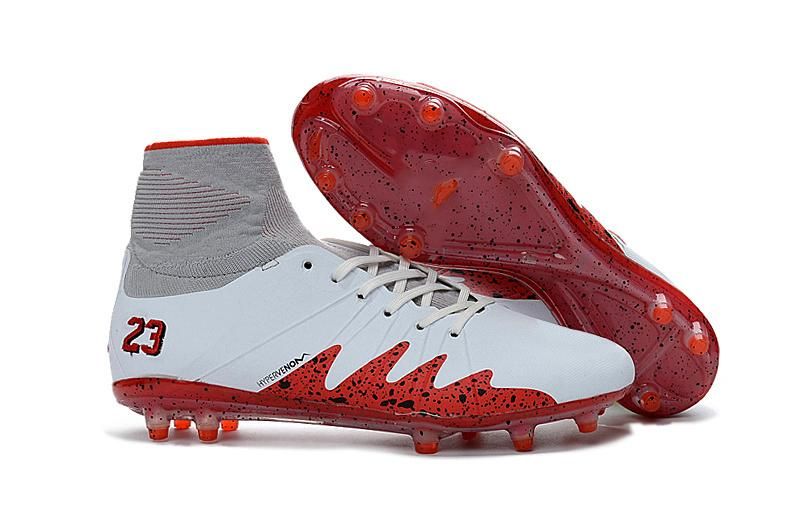 2018 Neymar Hypervenom Botines de fútbol Phantom II Zapatos fútbol Mercurial blancos rojos