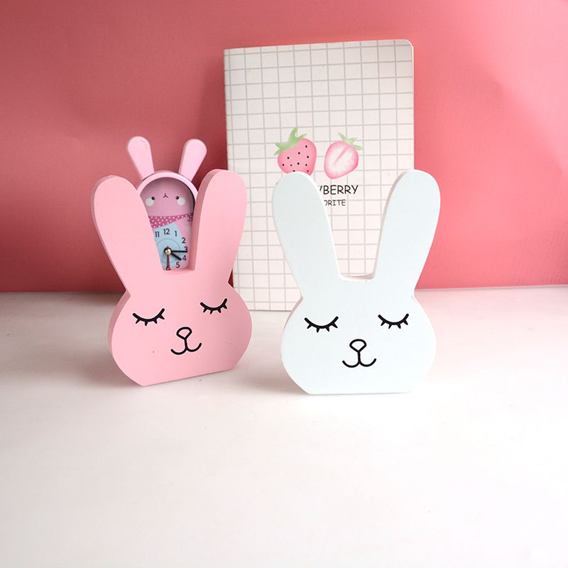 1 adet sevimli pembe ve beyaz ahsap tavsan diy oyuncak susler cocuk odasi dekorasyon dogum gunu hediyesi