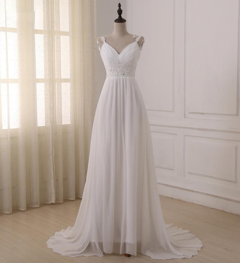 white beach wedding dresses