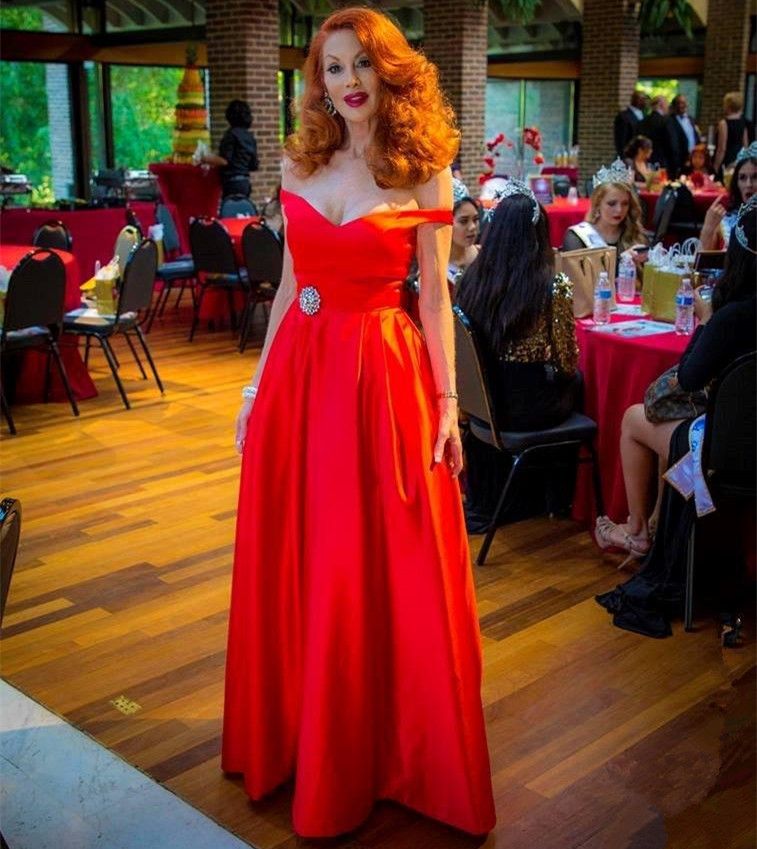 Off Shoulder Satin Evening Dresses Red Long Prom Dress Elegant