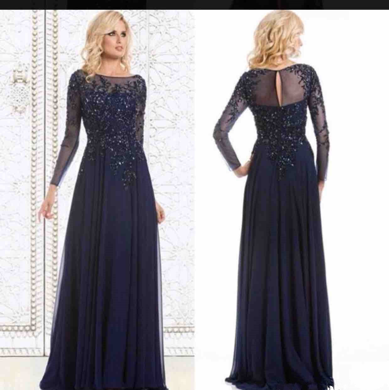 navy long dresses for mother of the bride