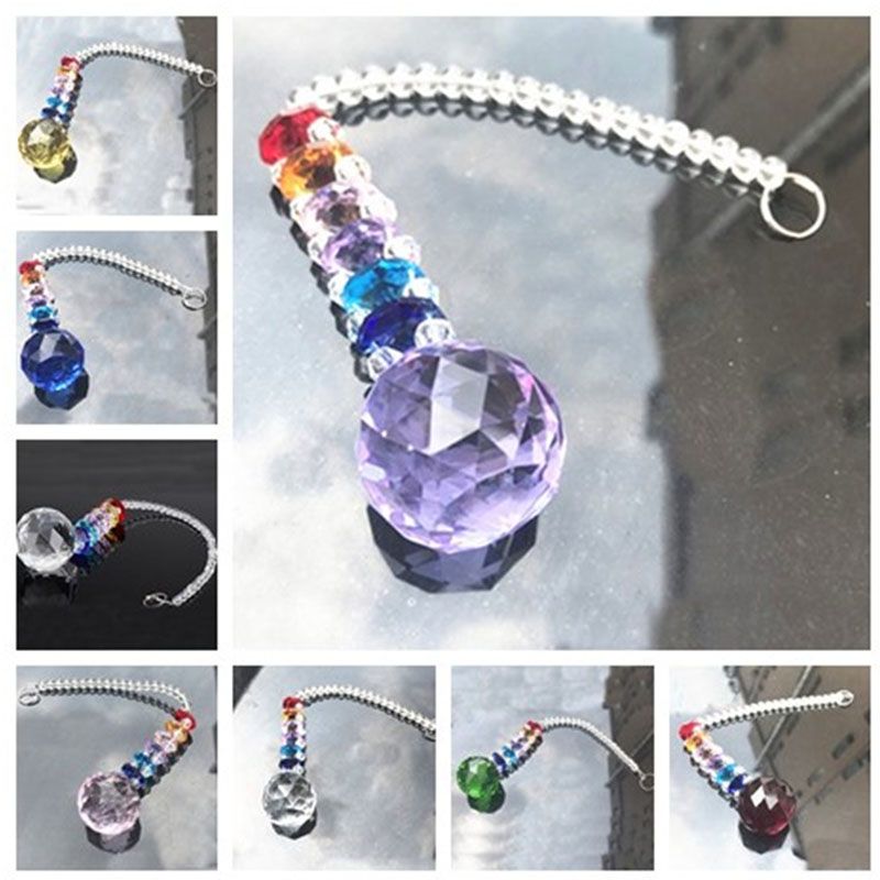 5 Clear Crystal Chandelier Ball Prisms Suncatcher for Feng Shui Home Decor 30mm