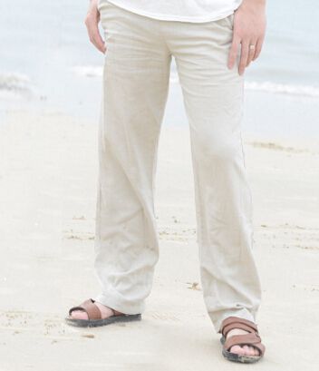 pantalon de hilo blanco para hombre