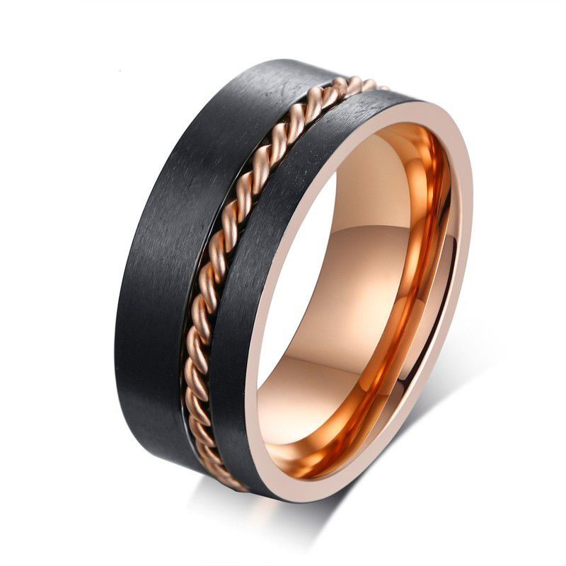Fashion Unique Rose Gold Rings  For Men  Woman With Chain 