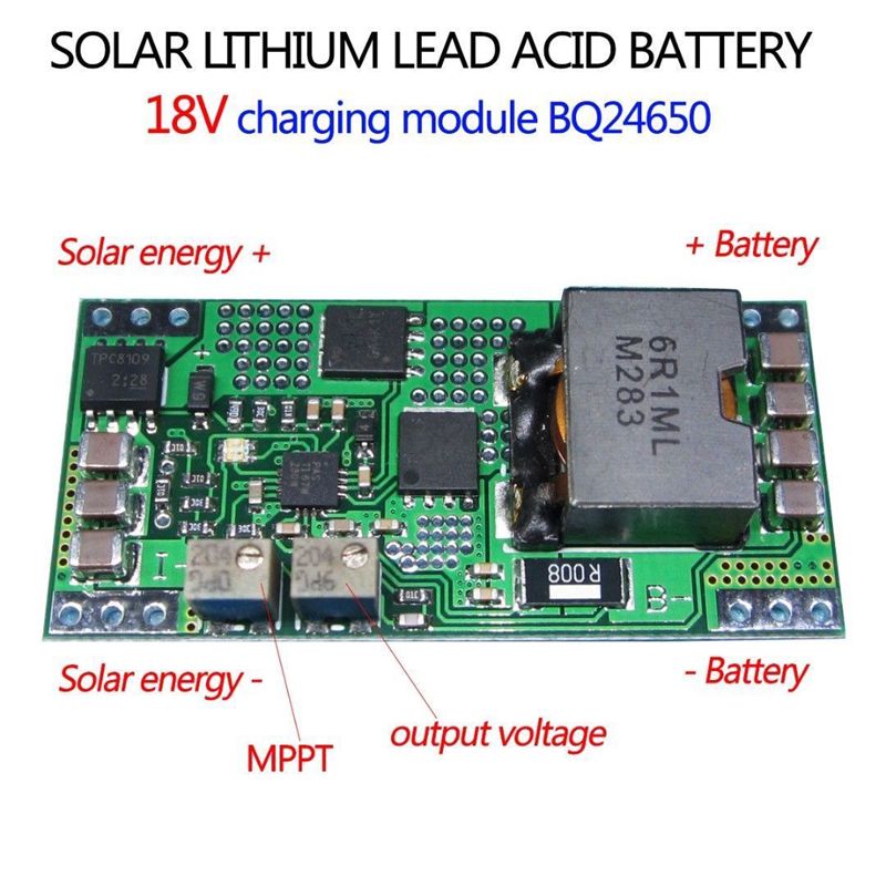 BQ24650 MPPT 5A 5-22V Solar Lithium Lead-acid Batteries Charging Module