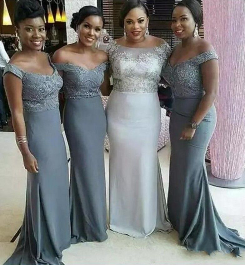 grey maid of honour dress