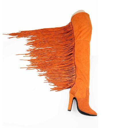 Fashion Women's Suede Popular Fringed Tip High Boots Casual 6 Color Plus Size Fashion Women's Suede Popular Fringed Tip High Boots Casual 6 Color Plus Size