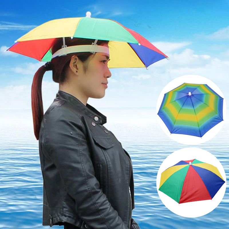 hat with umbrella on top