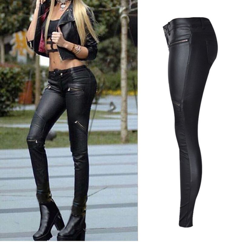 Compra Vaqueros Pitillo De Cintura Alta Pantalones Lápiz De Cuero Negro  Imitación De Cuero Fondos Europeos Arriba Locomotora Elasticidad Jeans  Pantalones De Mujer Barato | Entrega Rápida Y Calidad | Es.Dhgate