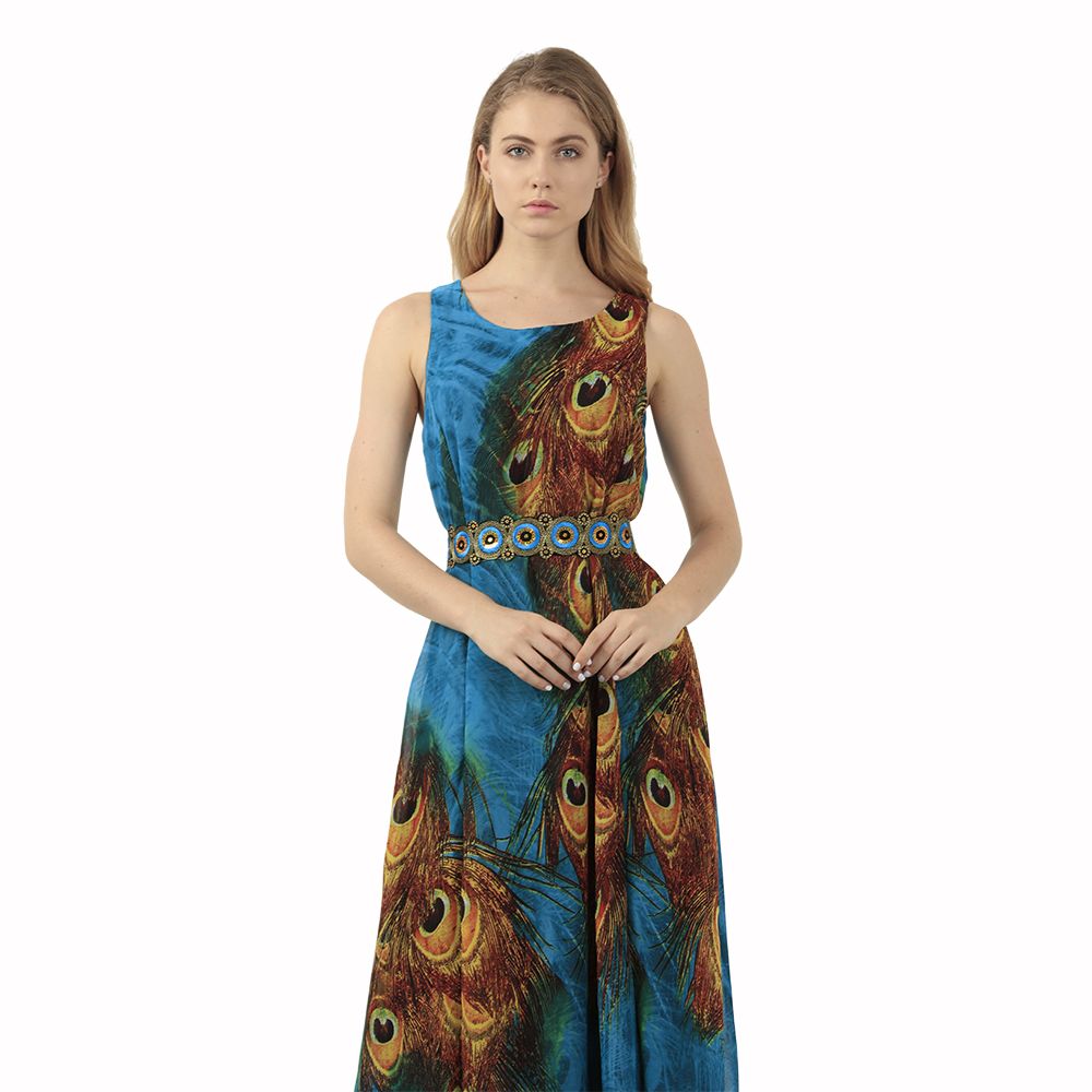 plus size peacock dress