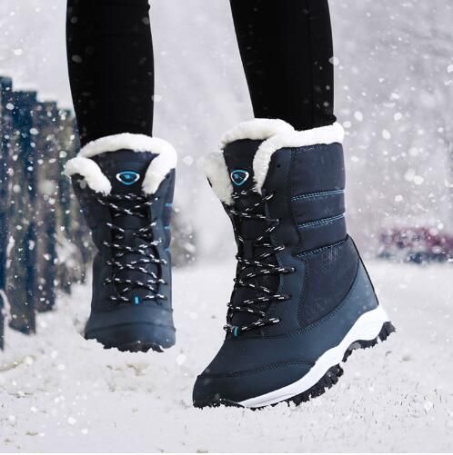 Botas para mujer de invierno antideslizantes Tobillo de invierno Botas nieve Plataforma de mujer