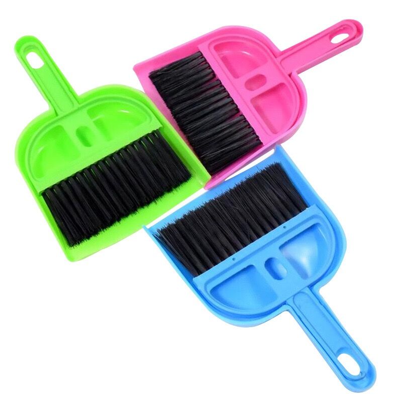 UEETEK Set Mini Scopa Paletta e Cesto per Pulizia Animali in Blu 4PCS 