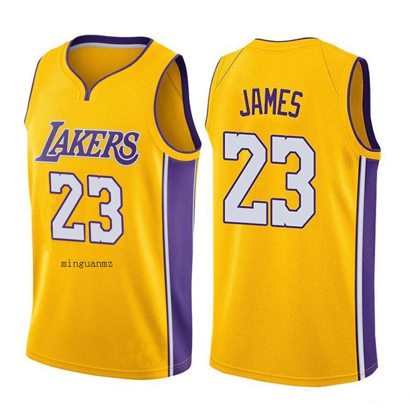 23 LeBron James 8 # 24 Kobe Bryant Jersey Los Angeles Lakers LBJ Gold  Yellow Purple White Black The City Basketball Jerseys From Minguanmz,  $26.62