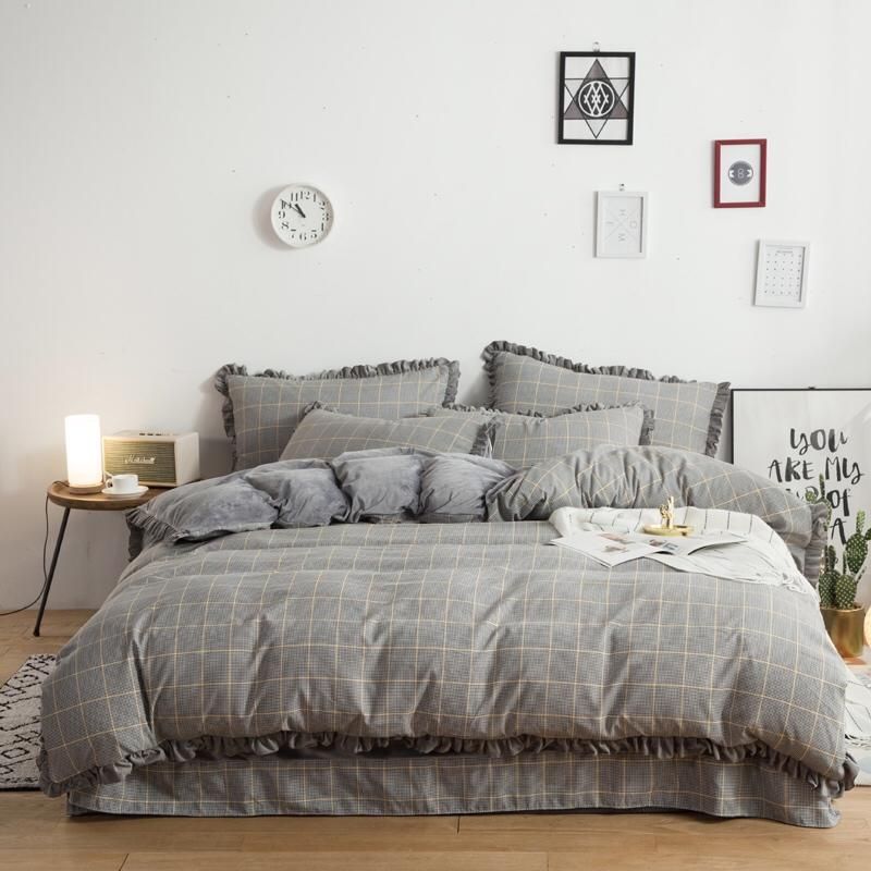 Gold Silver Coffee Jacquard Luxury Bedding Set Queen King Size