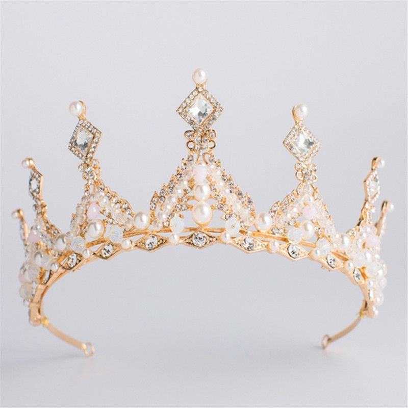 2020 Vintage Baroque Queen King Bride Tiara Crown For Women