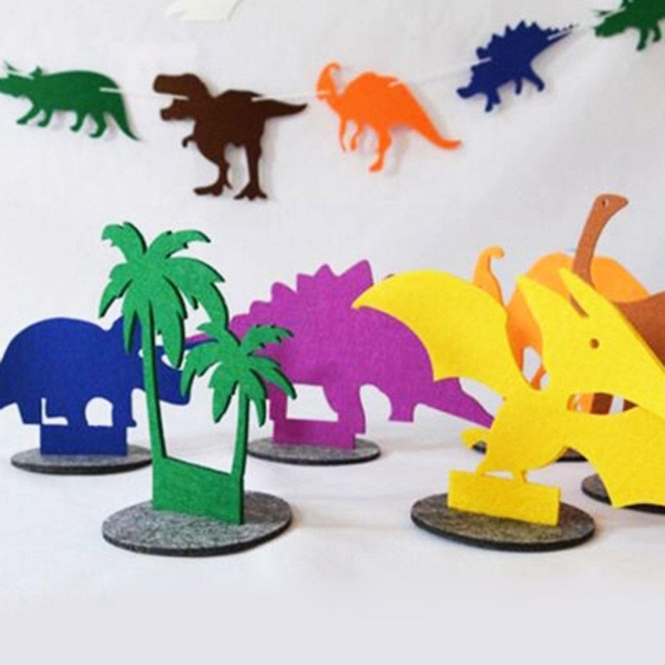 Acheter Wholeslale Set Feutre Dinosaure Theme Danniversaire Fete Decoration Table Ornement Decoratif Accessoire Livraison Gratuite De 4 76 Du Lihualin033 Dhgate Com