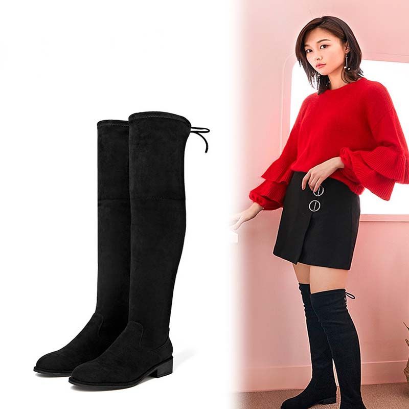 mujeres de lujo Diseñador largas 2018 Nueva versión coreana salvaje de las botas