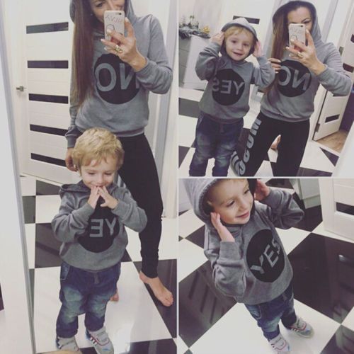mum and son matching tops