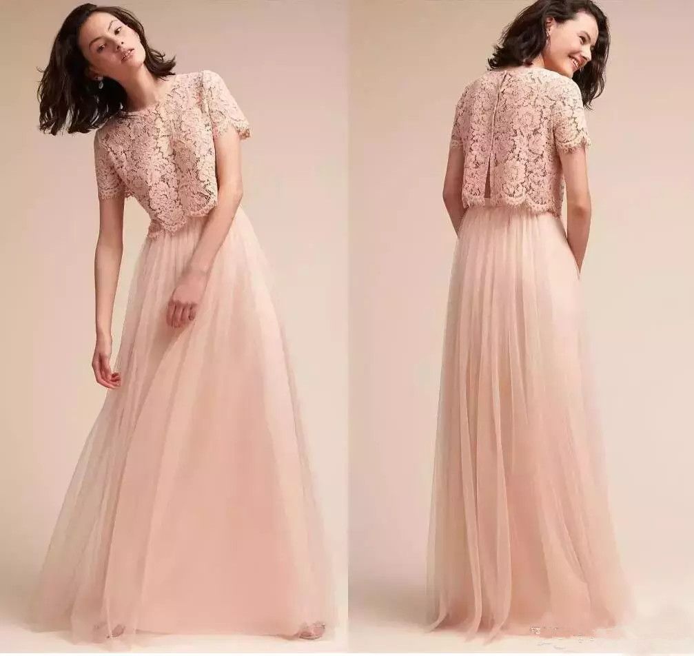 Grosshandel Erroten Rosa Spitze Brautjungfernkleider Tulle Lange Madchen Der Ehre Kleider Hochzeit Formale Partei Kleider Hochzeitsgast Abendkleider Bodenlangen Von Sukywedding 67 49 Auf De Dhgate Com Dhgate