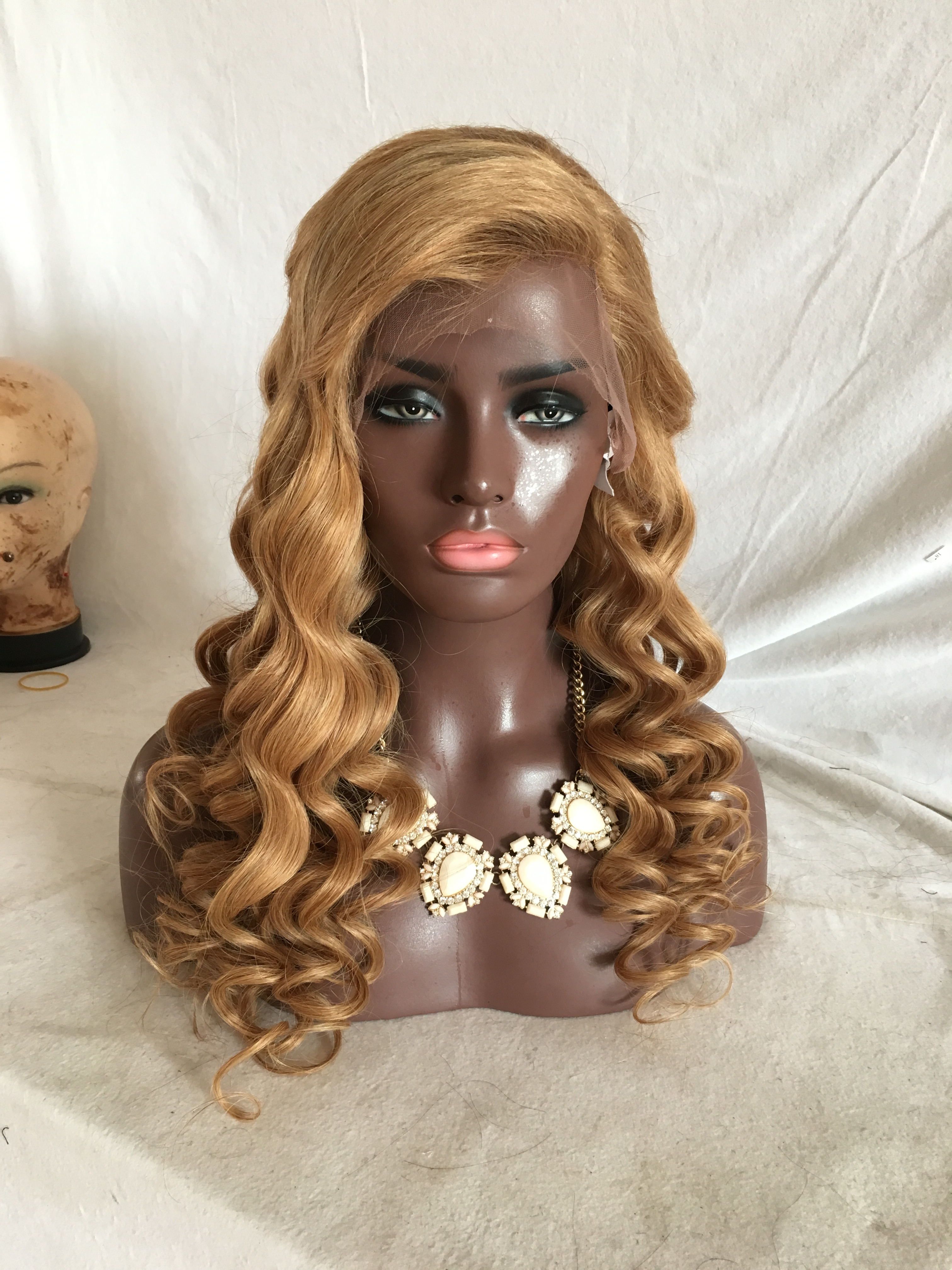 Sex 27 Blonde Long Body Wavy Lace Wigs With Baby Hair Lace Front