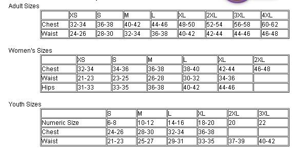 Frank Thomas Size Chart