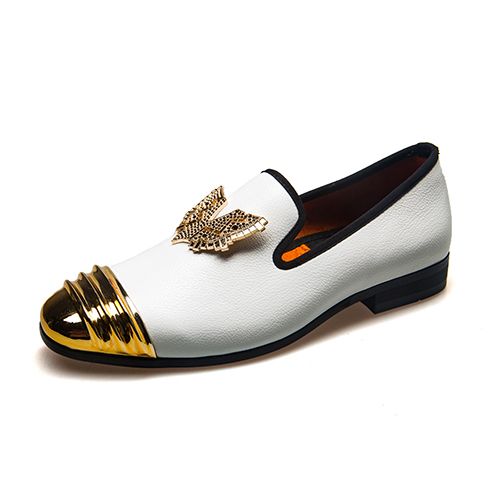 metallic gold loafers