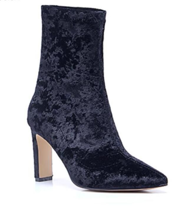 velvet short boots