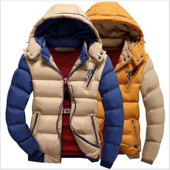 Hooded Thick Plus Velvet Mens Cotton Overcoat Winter 3XL Jacket Coat ...