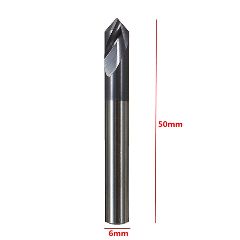 1pc 6mm Carbid Fase Mühle 2 Schneide 90 Grad HRC45 CNC Ende Fräse Bit