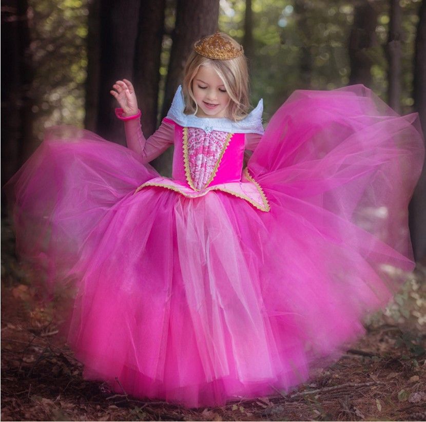JerrisApparel Niña Princesa Aurora Disfraz Vestir Bella Durmiente Vestito 