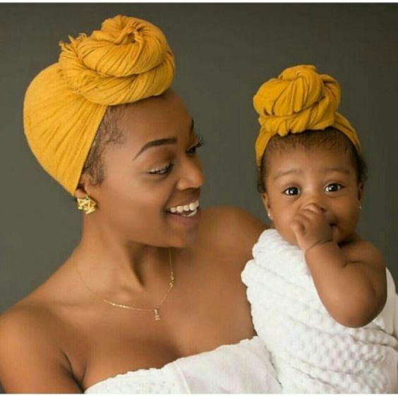 mom and baby matching head wraps