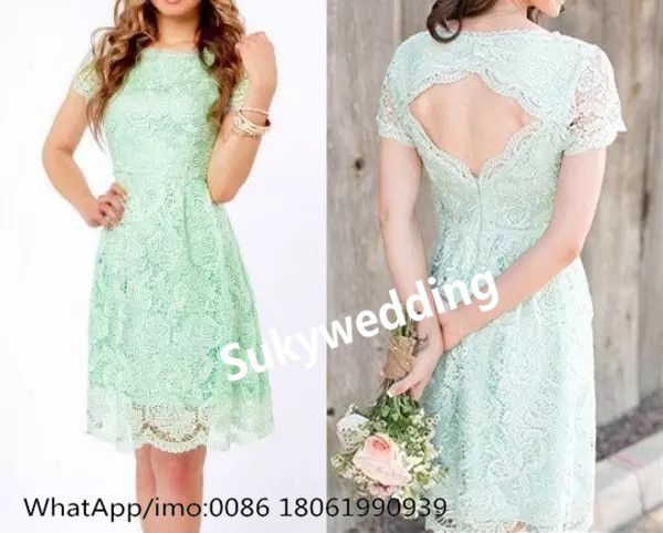 mint green lace dress with sleeves