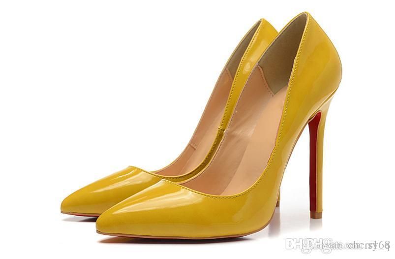 yellow red bottom heels