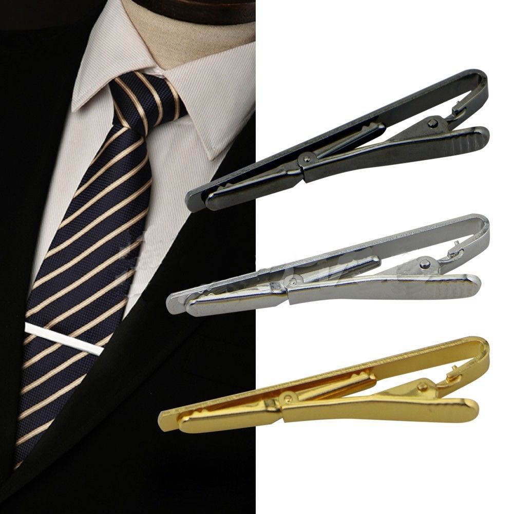 Men's Tie Bar: Sailors Knot Tie Bar - Modern Tie Clip, In Silver, Metal