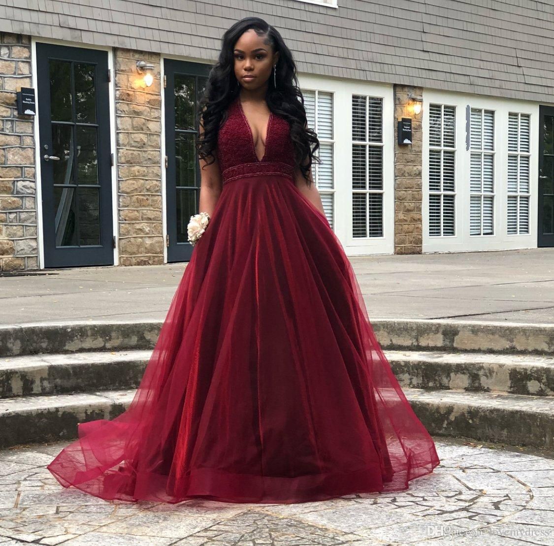 wine evening dresses