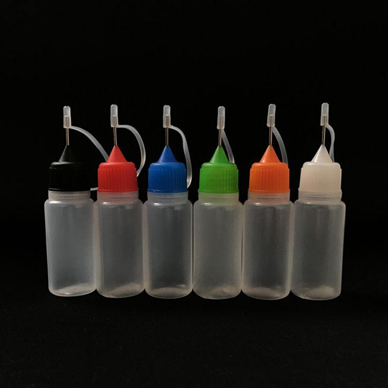 5pcs/set Needle Tip Bottles Glue Empty Applicator Bottles Liquid Dropper  Cap for DIY Paint Craft Paper Art 10/20/30/60ML