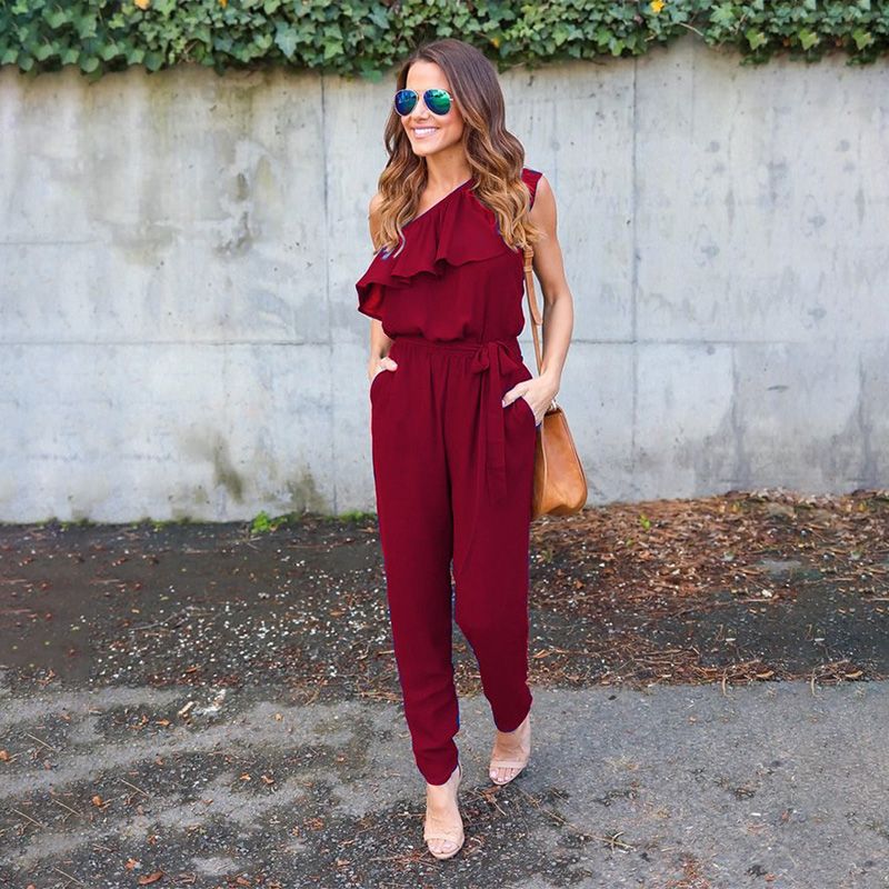 red frill jumpsuit