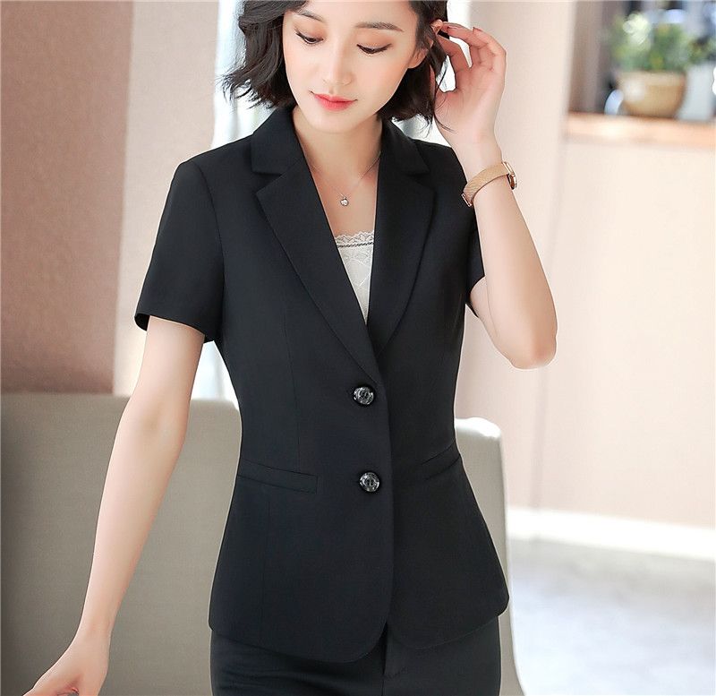 short sleeve black blazer