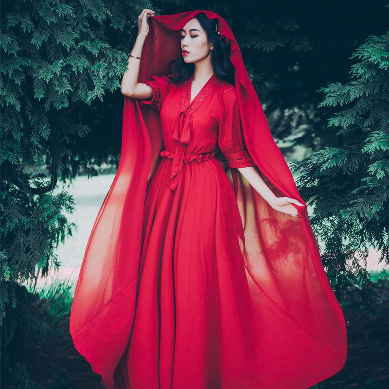 Acheter Robes De Soiree Pour Les Femmes Couleur Rouge Profond Col En V Volants Taille Elegante Dame Mariage Diner De Mariage Robe De Mariee De 11 77 Du Clothes Zone Dhgate Com