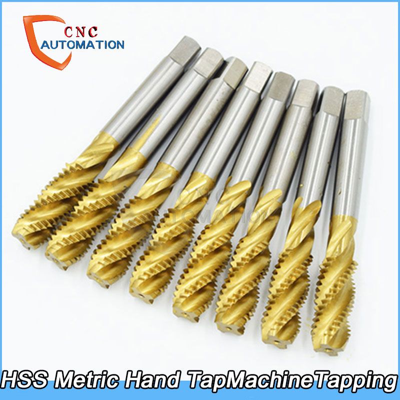 5 pcs Hand Tap Thread Metric Plugs Taps Set M3 M4 M5 M6 M8 Straight Flute 3-8mm Hand Thread Metric Plug Silver 