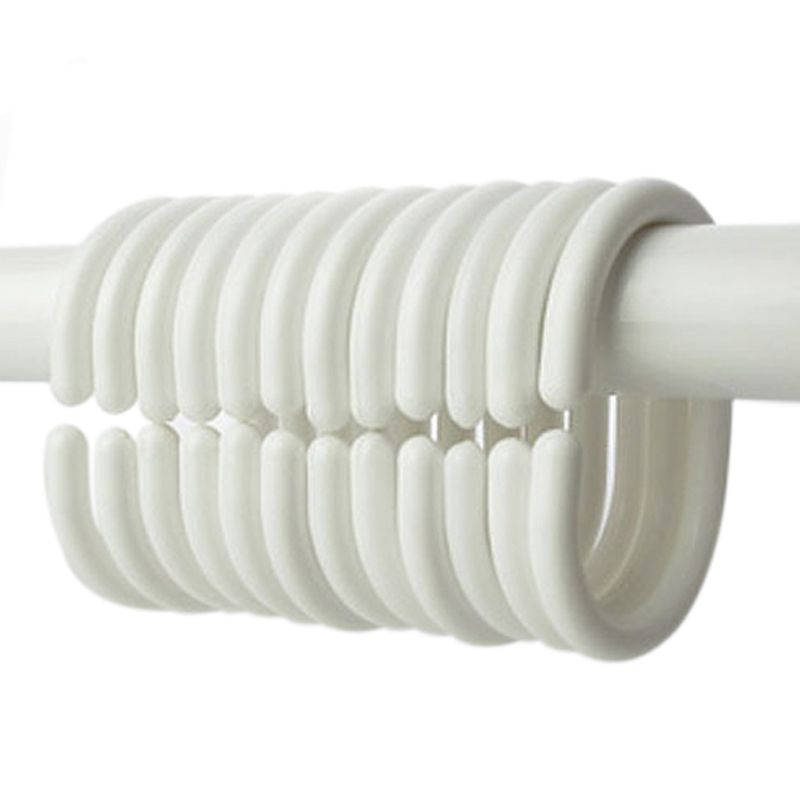 Paquete de 12 Gancho cortina de ducha Anillo de plástico para baño Loop